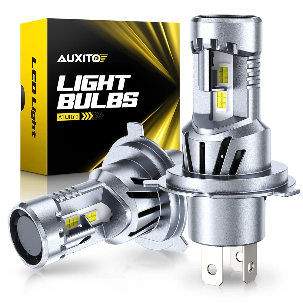 

AUXITO 2 шт. Turbo H4 Автомобильные светодиодные фары Canbus без ошибок, дальний ближний свет H4 9003 12 В 6500 К Беспроводные светодиодные лампы размера 1:1, 80 Вт 25000LM