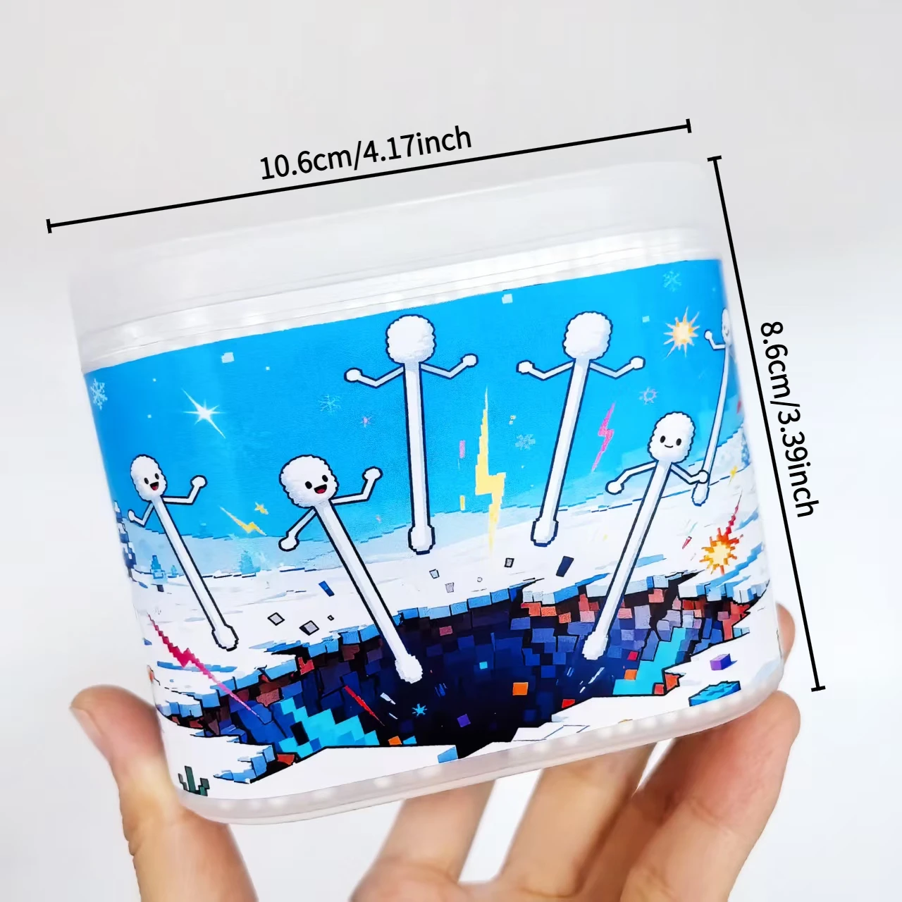 600개 모자이크 스타일 창의적인 양면 면봉, 얇은 종이 스틱 일상 청소용 면봉, 일회용 귀 면봉