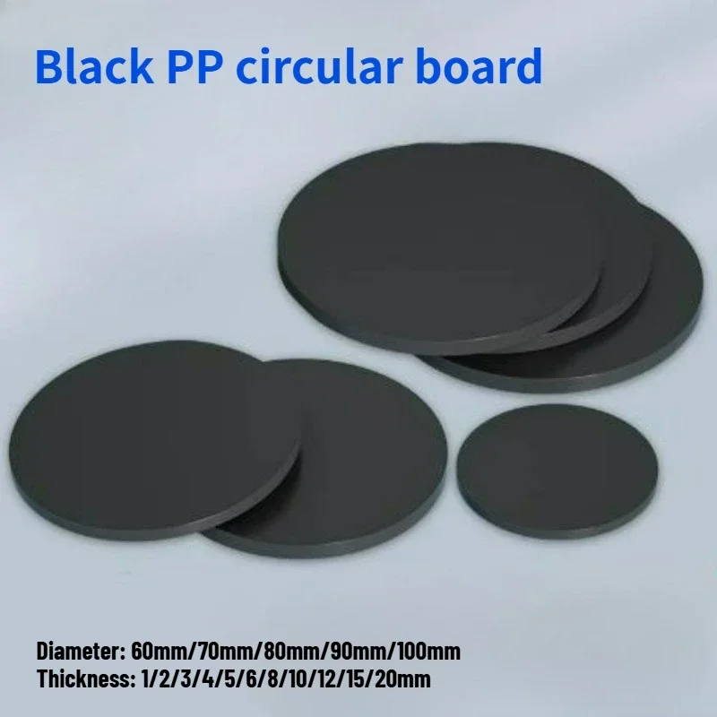 Schwarze, runde Kunststoffplatte aus PP, Durchmesser 60–100 mm, als Abdeckung für Aquarien, robuste Dichtung für industrielle DIY-Anwendungen. – Detail 1