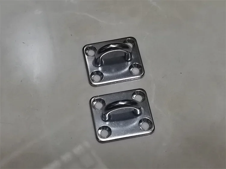 

Top Quality Stainless Steel AISI304 AISI316 Square Marine Pad Eye Plate 5mm Bimini Top Fitting