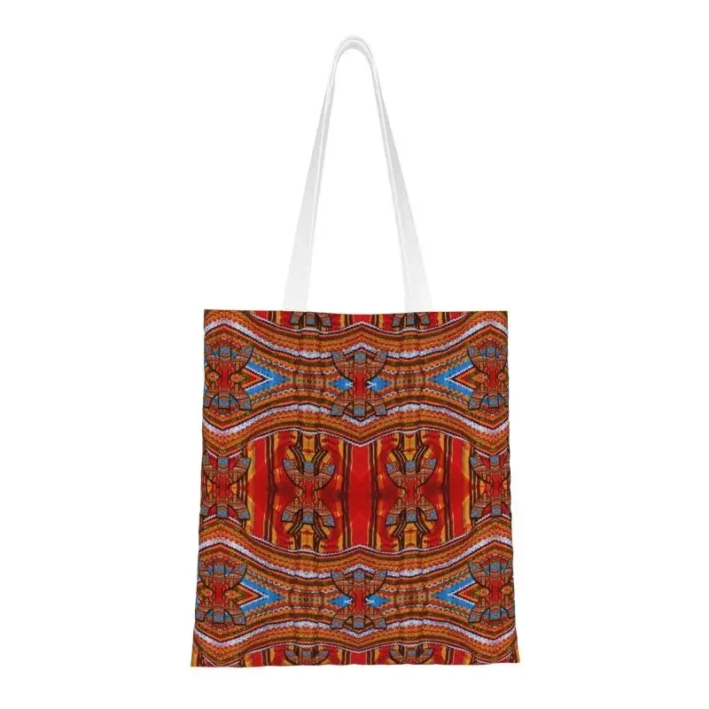 Funny Z Imazighen Fabrics Kabyl Elfoudha Shopping Tote Bag Reusable Berber Bohemian Style Groceries Canvas Shopper Shoulder Bag