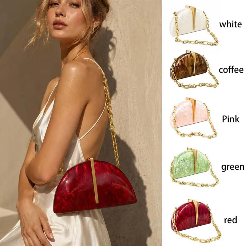 2026 Women New Dinner Acrylic Clutch Box Bag Luxury Brand Shaped Shell Handbag and Purse Fashion Party Shoulder Crossbody Bag