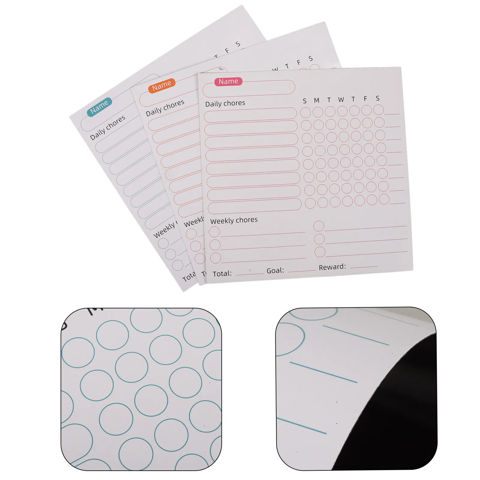 3Pcs Magnet Dry Erase Board For Homework Planner Family Magnetic Whiteboard Chore Chart Weekly Responsibility