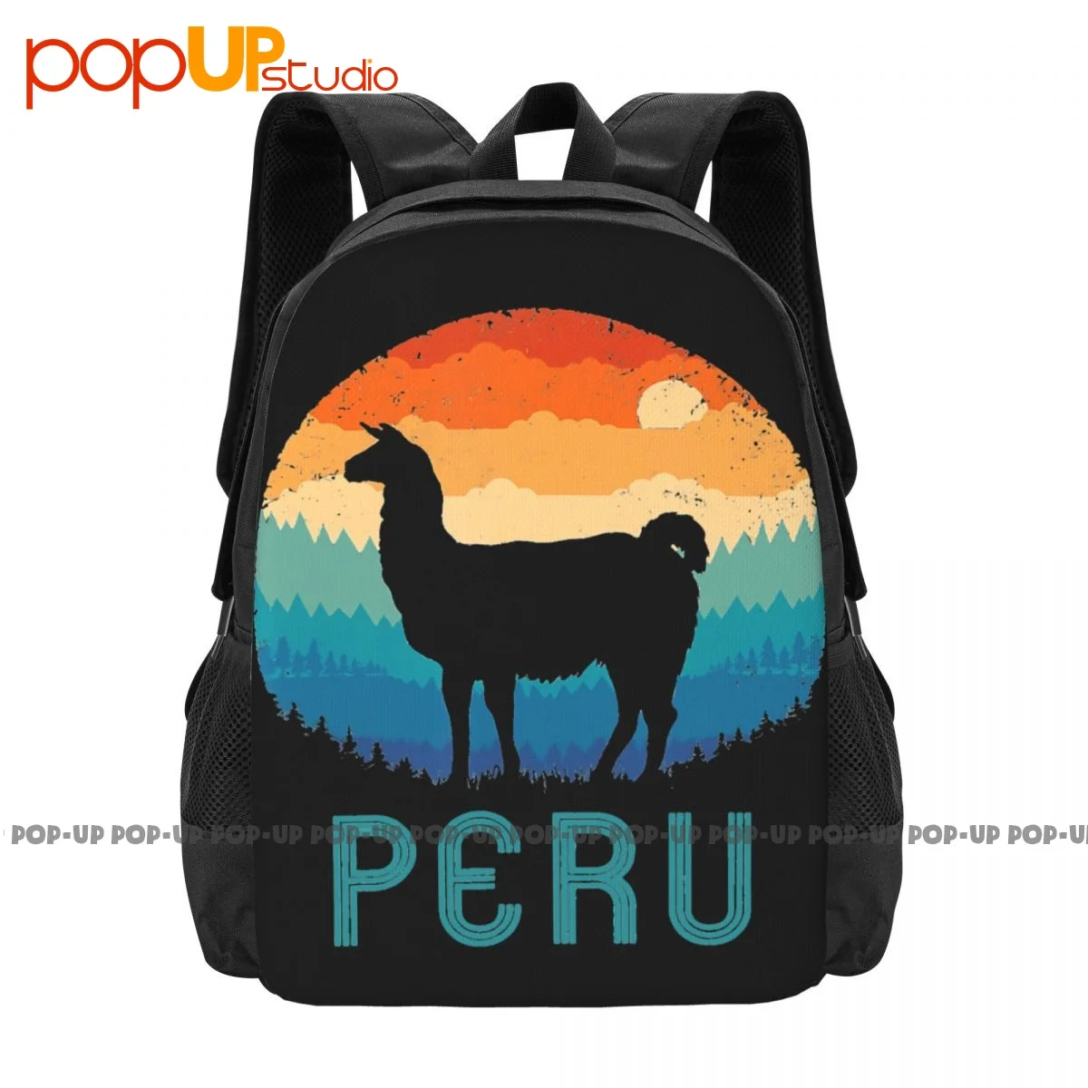 Llama Machu Picchu Peru Alpaca Nazca Llamas Backpack Large Capacity Gym Beach Bag Gym Tote Bag School Sport Bag