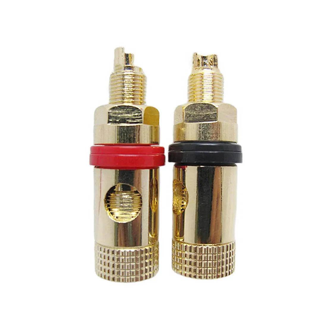 

A Pair Banana Connector Gold-plated Plug Sockets Copper Supply Terminal for Stereo Speakers New