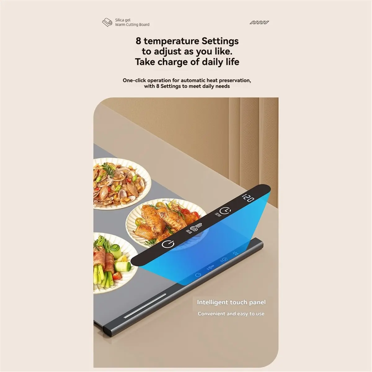 wilwill Electric Warming Tray Temp Setting Food Warming Mat Heat in 10s Foldable Food Warmers for Buffet Server Party US Plug-A