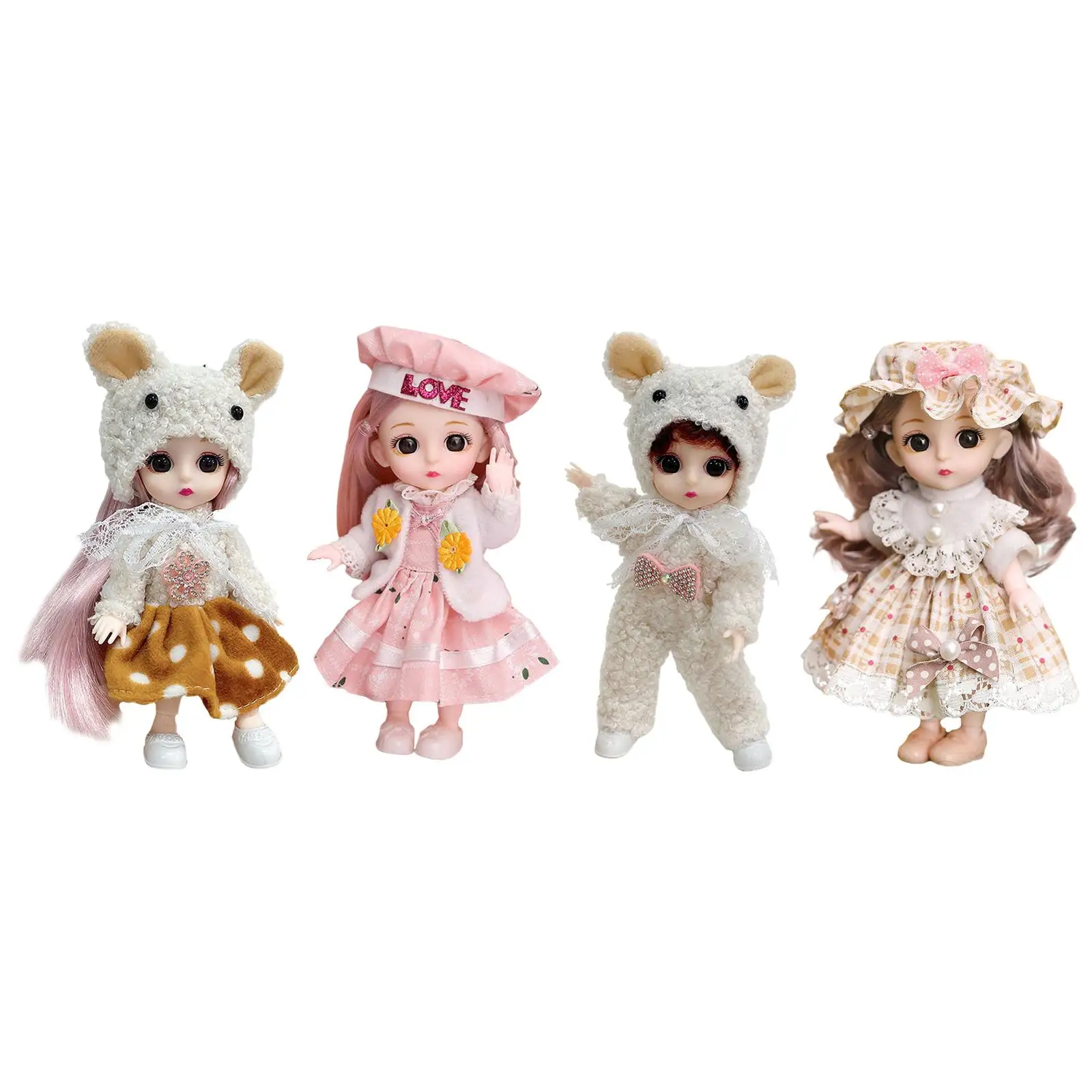

Full Silicone Princess Babies Girls Dress Eyes Fashion Mini 1/12 Kids Gift Toys