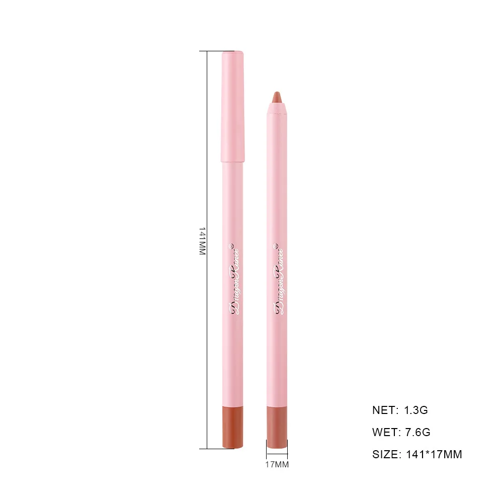 Matita per labbra Pasta di fagioli opaca impermeabile Linea di ganci colorati Penna per rossetto carnoso La penna in schiuma non sbiadisce Liner per labbra