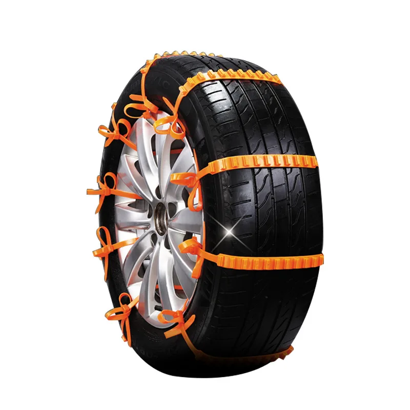 10Pcs Car anti-slip cable ties, emergency plastic anti-slip chains, tire straps to prevent skidding in snow and mud