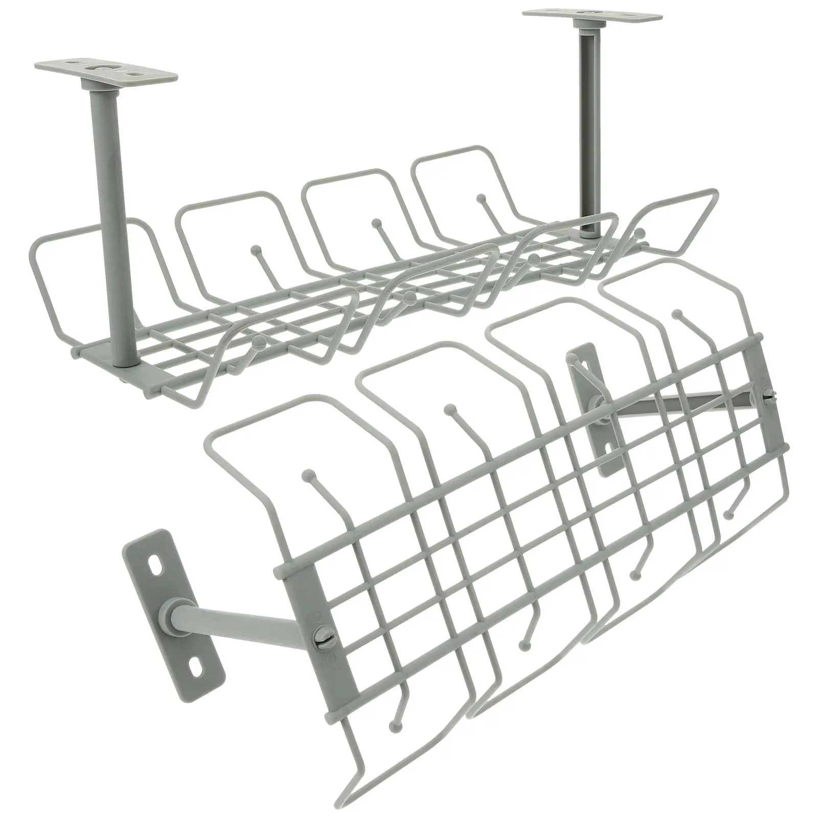 

Комплект из 2-х держателей для кабелей под столом: система организации проводов и удлинителей, простая установка