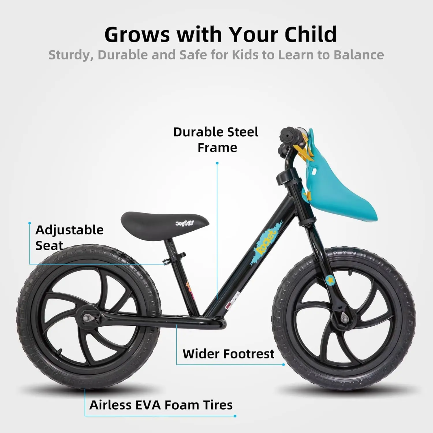 12/14 Inch Kids Balance Bike for 18months-5 Years Old Boys Girls, Lightweight Toddler Balance Bikes with Footrest and Handlebar