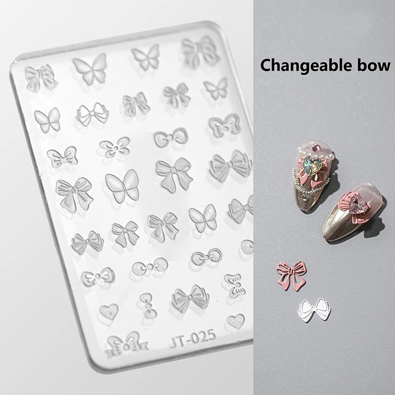 Nail Art Silicone Bow Mould Moon Stars Jewelry Casting Cute Mold Tool Relief DIY Nail Decoration Art Nail Beauty Charm