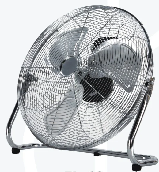 Floor Fan Chrome Wire Grill Portable High Wind Floor Fan Support OEM Household Commercial Ventilation