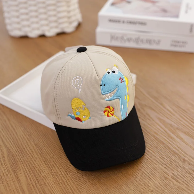 Baby Cute Travel Cap Casual Dinosaur Color Matching Multicolor Hat Unisens Outdoor Visor Cartoon Dinosaur Design Casual Hat