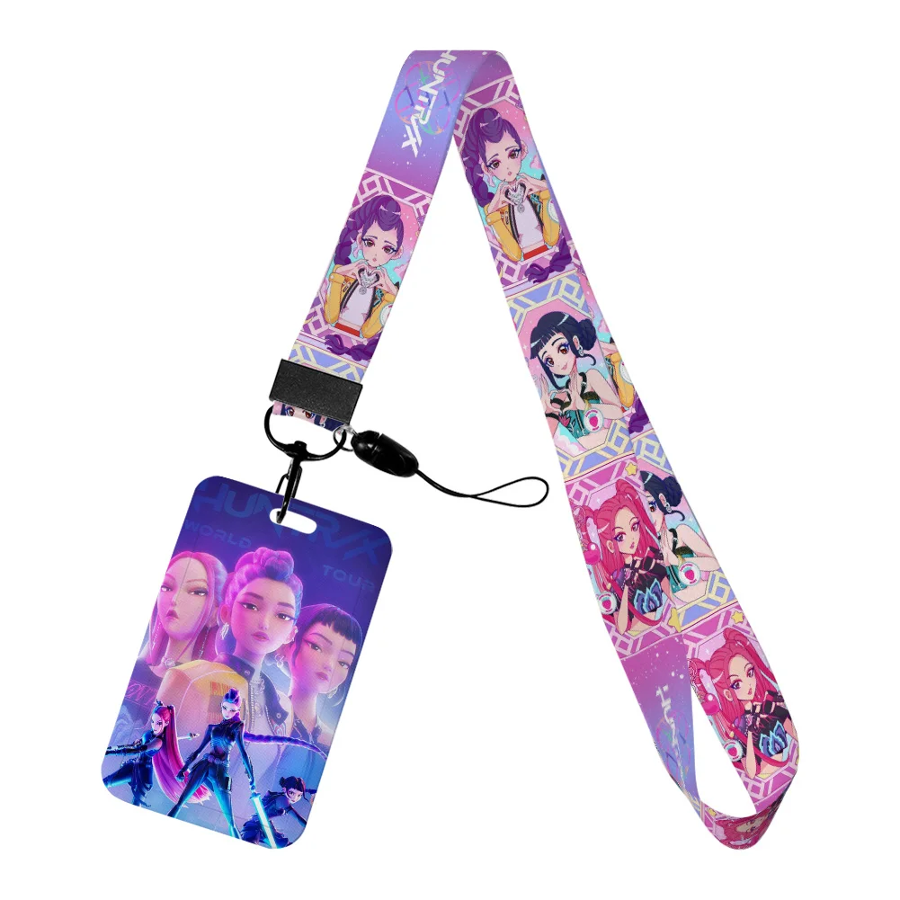 Cartoon Korean Singer Cute Pop Hu Card Holder Keychain Work Card Badge Holder Bus School Student Card Case Accessories