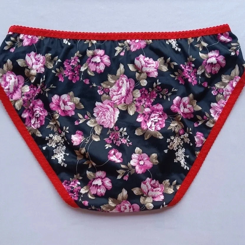 Handmake Man's T-Briefs Flower Graphics Sexy Panties Live Show Dance DJ Club Bar FKK Private Party BF Gifts Harajuku