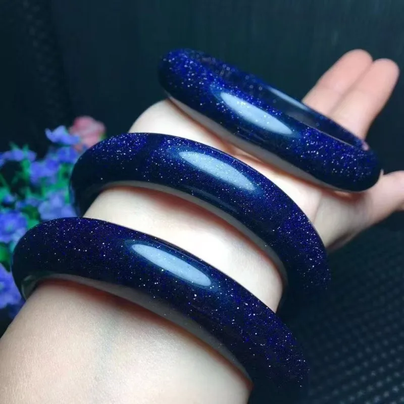 Natural Blue Sandstone Bracelet for Women, Interstellar Blue Star Sea Wealth Attraction, Luxurious Sparkling Starry Sky Gift