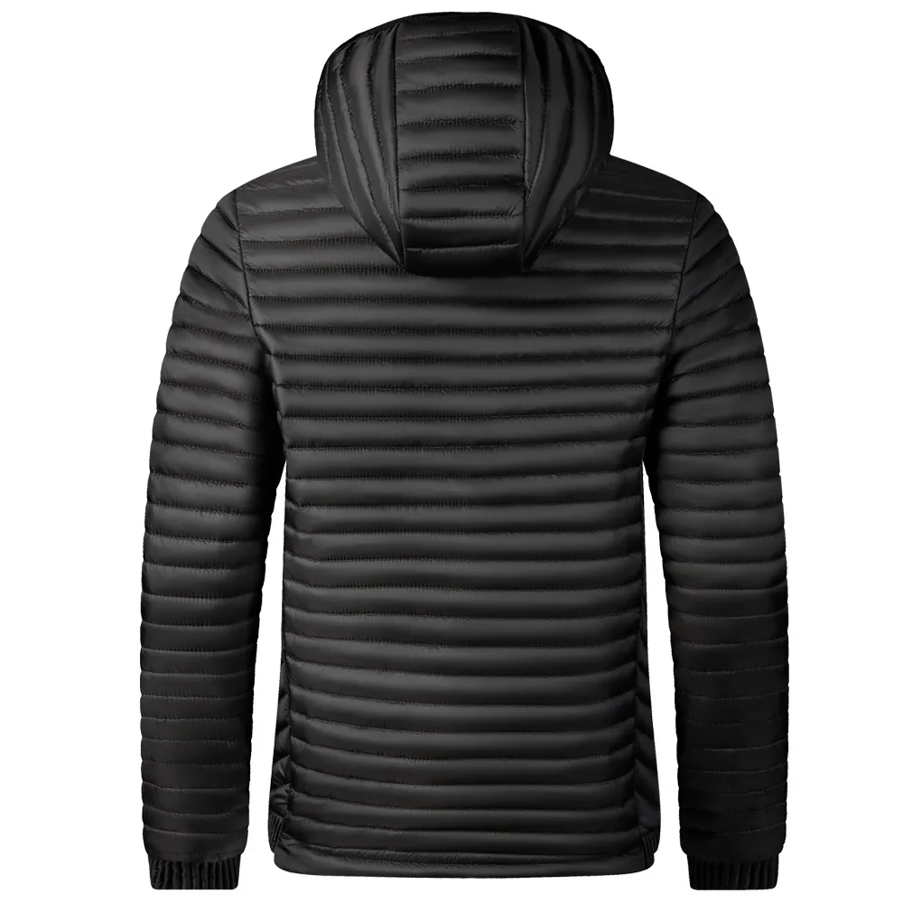Men Down Jacket Winter New Simple Solid Color Hooded Male Outerwear Thicken Warm Long Sleeve Lightweight Comfortable Man Coat
