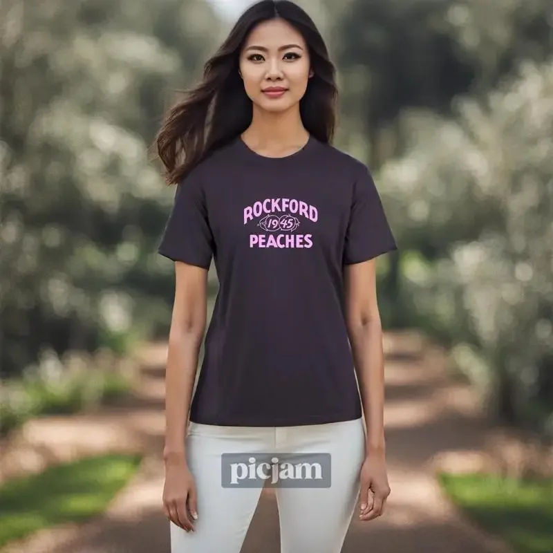 MEN WOMENS TEE TSHIRT UNISEX ROCKFORD PEACHES GIRLS PRO BALL LEAGUE BASEBALL FAN