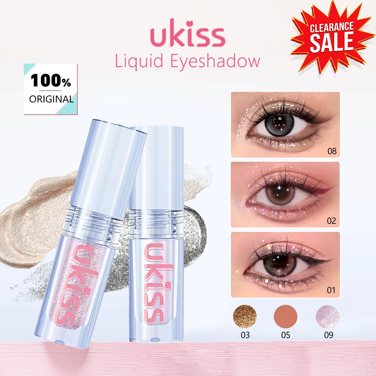 [ClearanceSale] UKISS Emotion Dreamer Sombra de ojos líquida - Serie 6, Sombra de ojos brillante, Textura líquida brillante, Maquillaje de lujo