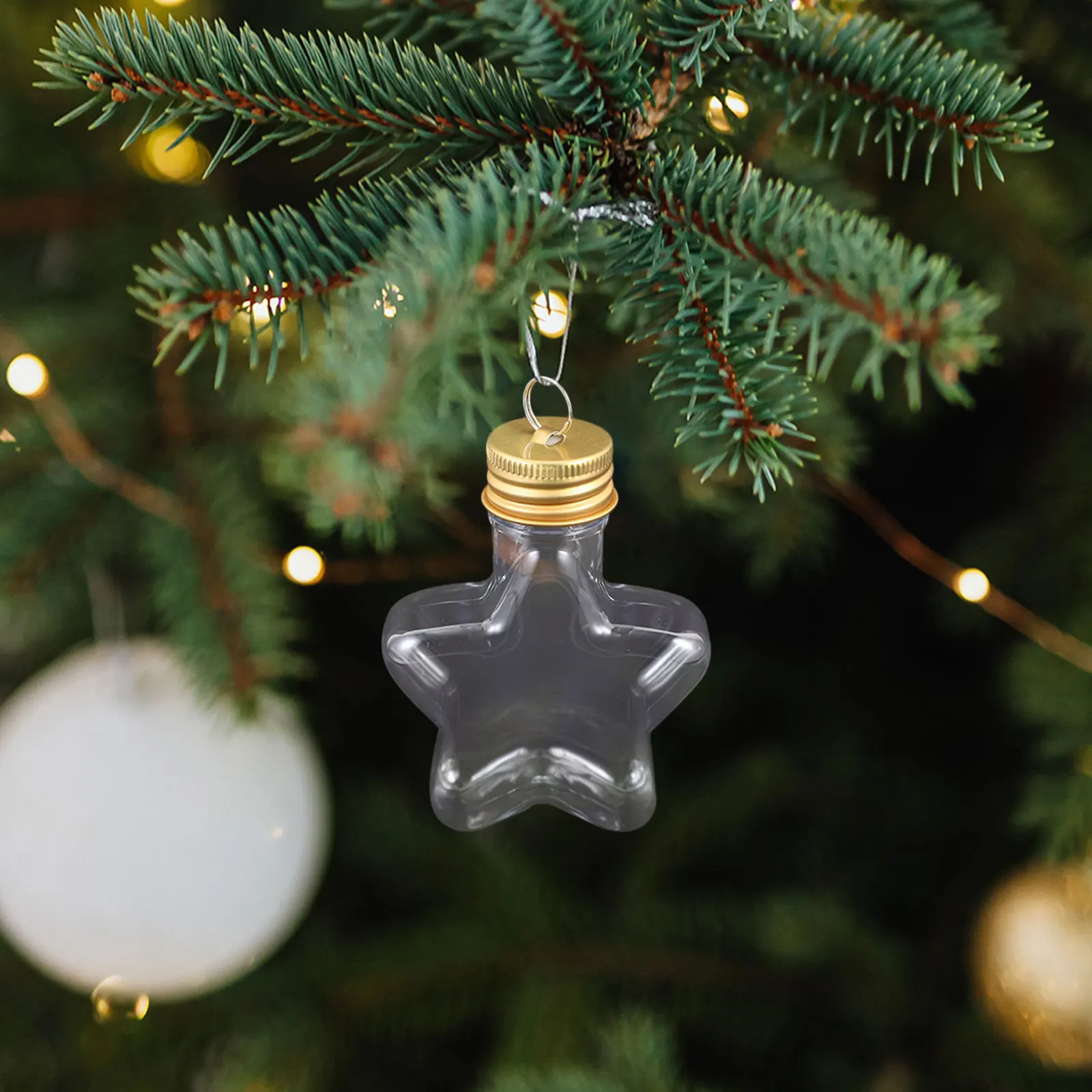 

16Pcs 50Ml Star Shaped Candy Jars Aluminium Lids Refillable Christmas Tree Decor Empty Bottle Ornaments Party Supplies