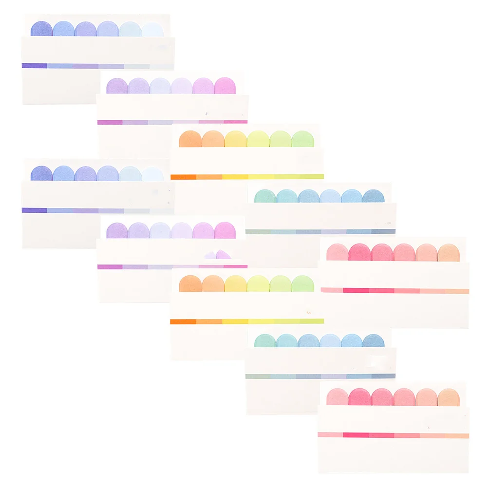 

10Pcs Fluorescent Marker Sticker Page Markers Paper Smooth Writing Bright Colors for Office Student Stationery Memo