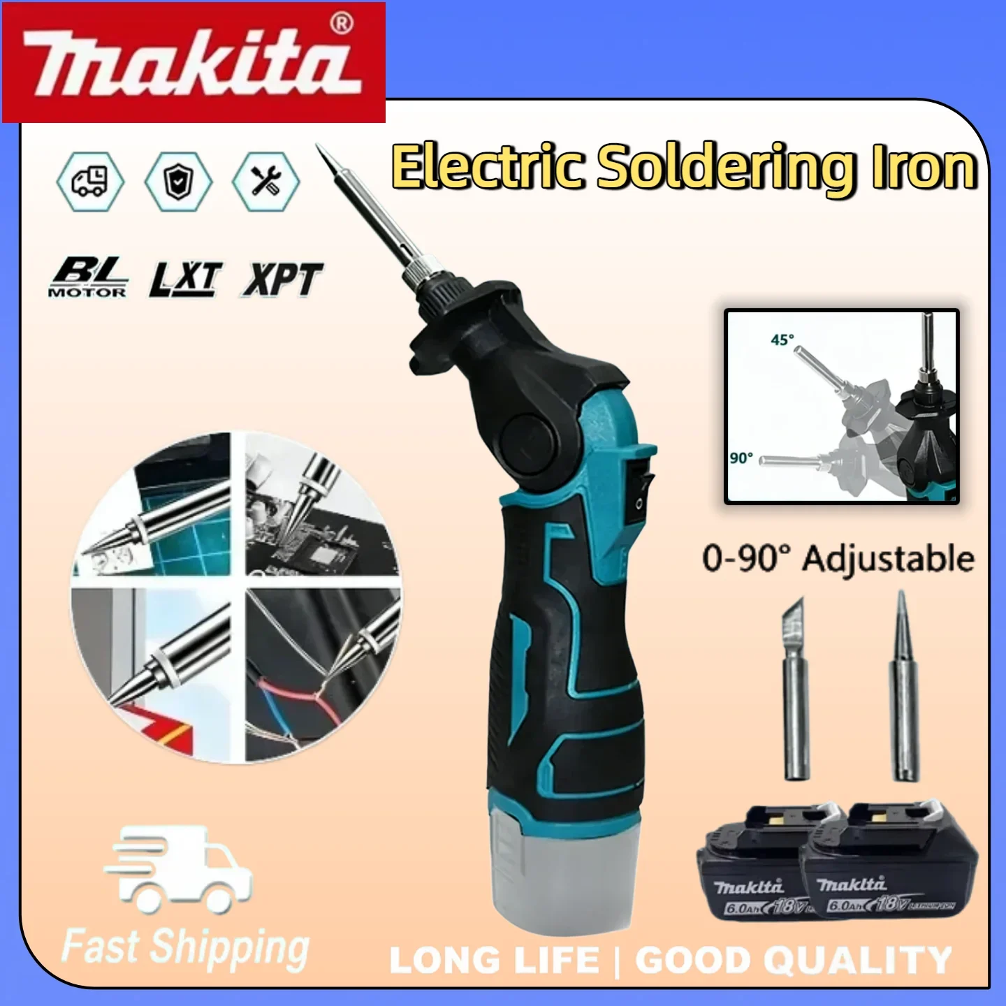 

Makita Electric Cordless Solder Gun Welding Tool Adjustable Angle 0–90° Portable Constant Temperature Soldering Iron EU Plug