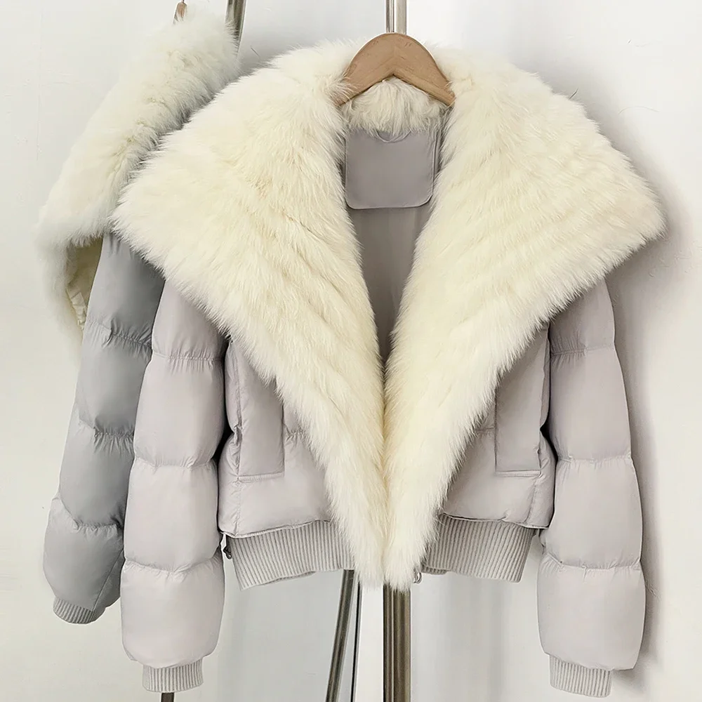 OFTBUY New Winter Clothing Female Duck Down Jacket Women Natural Fur Coat Short Warm Fashion Casual Fur Collar Puffer Outerwear