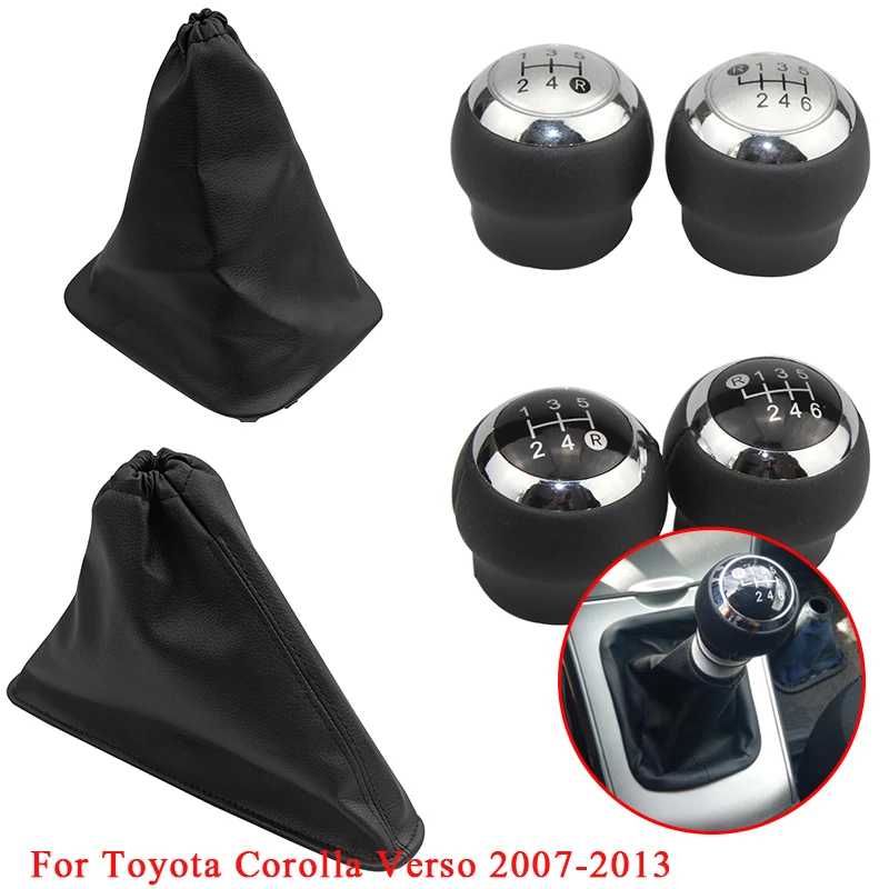 For Toyota Corolla Verso 2007 2008 2009 2010 2011 2013 Leather Gear Shift Knob Handbrake Shifter Handle Gaiter Boot Case Cover