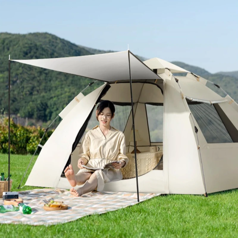 

Adventurer Tent Outdoor Foldable Portable Auto Thick Double Hiking Camping Full Set Overnight Outdoor Gear Tents Outdoor Camping