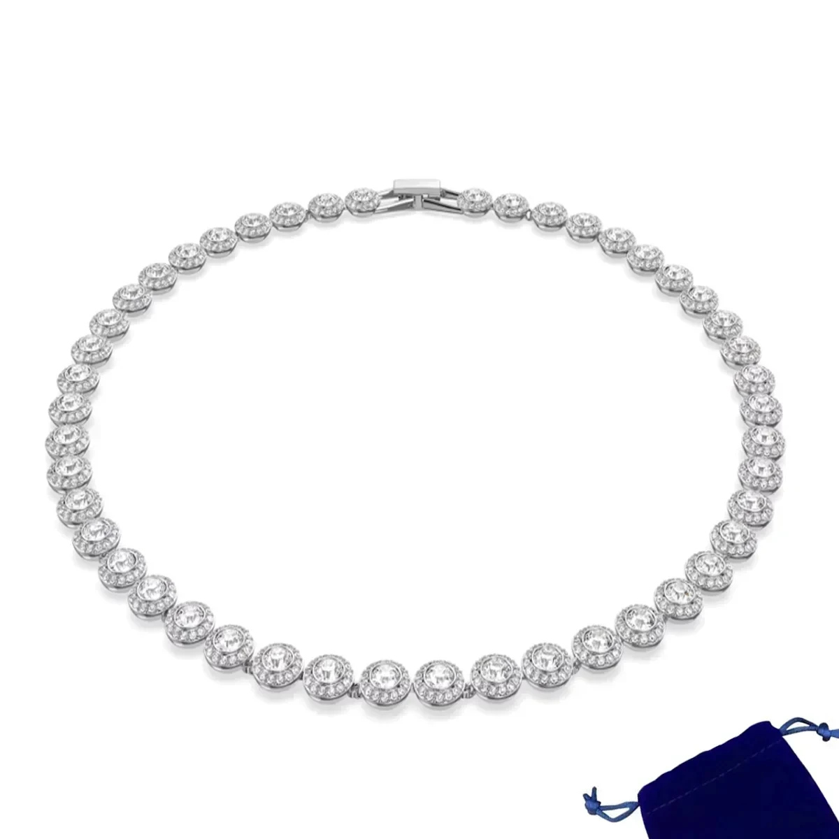 Classic Happiness Diamond Round Crystal Earrings Bracelet Necklace Set Women Gorgeous Una Angelic Series Jewelry Set