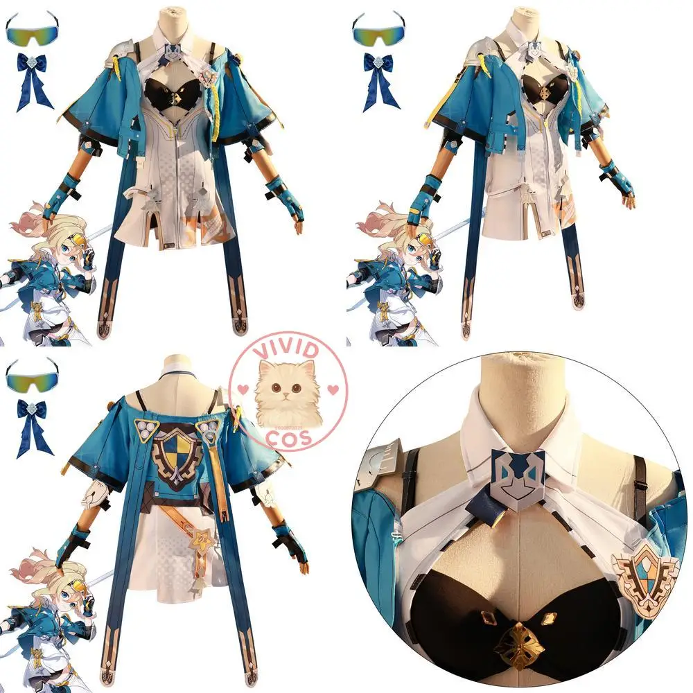 

Popular Game Honkai Impact 3 Cosplay Costume Anime Durandal Role Play Outfit Cute Dress Set with Wig for Women Comic Con Party
