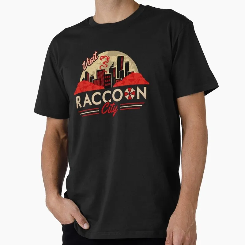 Visit Raccoon City Vintage Resident Evil Unisex T‑Shirt Survival Horror Game Graphic Print Tee Retro Dark Gamer Streetwear Tops