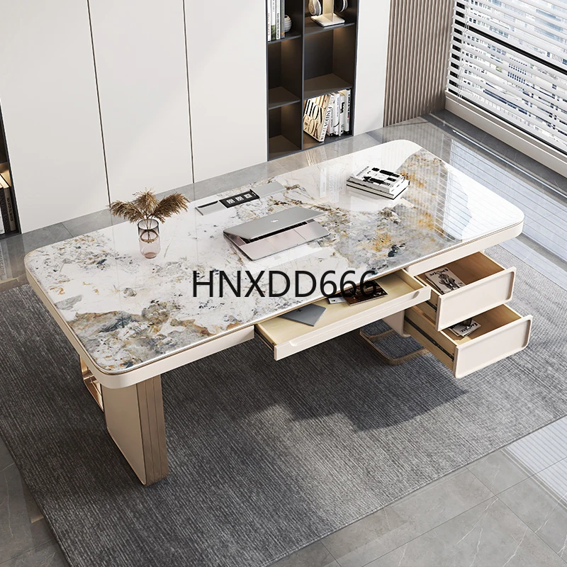 طاولة كمبيوتر مكتبية لغرفة النوم وغرفة الدراسة المنزلية من الخشب الصلب #4