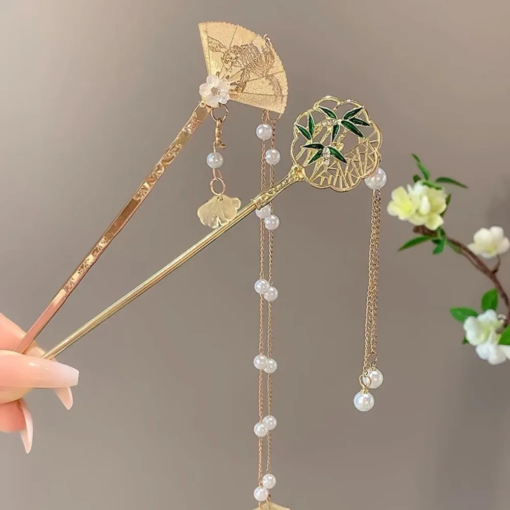 Заколка для волос с кисточкой в китайском стиле для женщин, заколки для волос с цветком, заколки для волос ручной работы, очаровательные ювелирные аксессуары, украшения для волос 05,리 множество