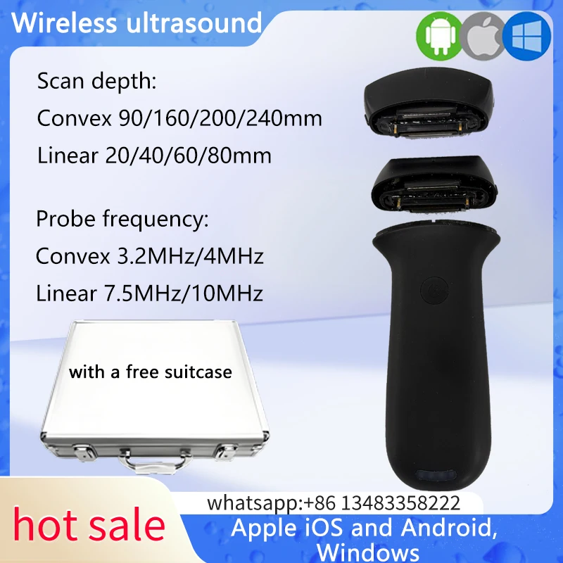 Sonostar-escáner de sonda de ultrasonido inalámbrico portátil, máquina de escáner de ultrasonido, WIFI, fábrica de marca, Maleta gratis