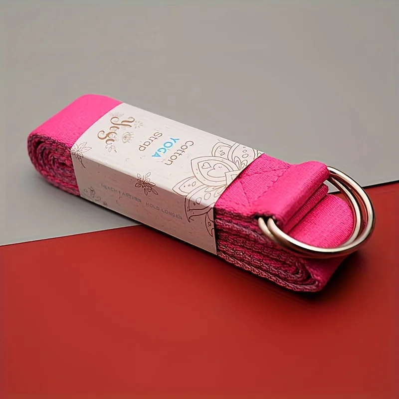 حزام يوجا قابل للتمدد بلونين، حزام مقاومة رياضي قابل للتعديل مع إبزيم على شكل حرف D، مناسب لتدريب البيلاتس المرنة وتشكيل الجسم