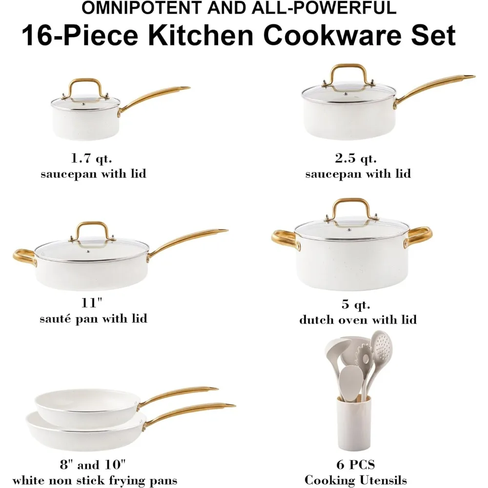 Non-stick Cookware for Kitchen Ceramic Pots and Pans Set Nonstick - Kitchen Cookware Sets Non Toxic Cookware Set With Dutch Oven