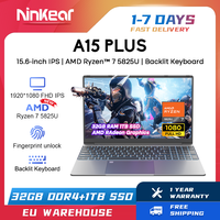 Ninkear A15 Plus Gaming  Laptop AMD Ryzen™ 7 5825U 4.5Ghz 15.6' FHD IPS 32GB DDR4 1TB SSD Backlit Keyboard Fingerprint Unlock