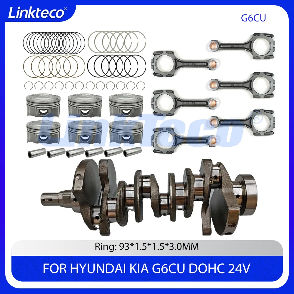 

Коленчатый вал двигателя с поршнями и кольцами, шатуны, подходят для Kia Sorento, Santa Fe, Hyundai XG350 3.5L V6 DOHC 2002-2006