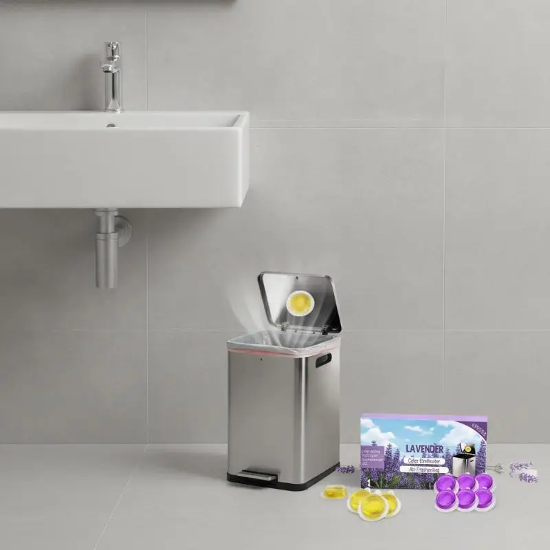 Sticky Trash Can Deodorizer Pods Long Lasting Fragrance Effective Odor Remover 1 Box for Household Bathroom Kitchen