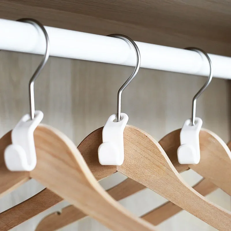 25/50 Mini Clothes Hanger Connector Hooks Space Saving Cascading Plastic Wardrobe Coat Extendable Hanger Holder For Closet Home