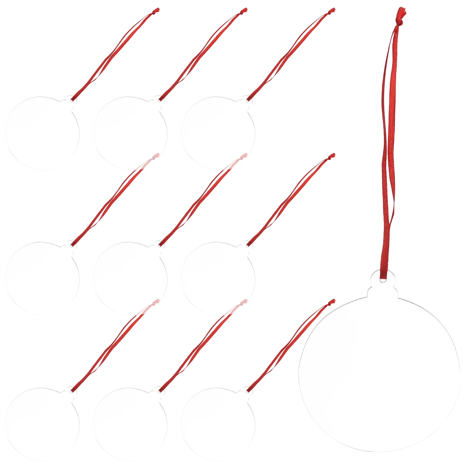

10Pcs Christmas Tree Hanging Clear Acrylic Ornaments Blank Pendants Heat Transfer Sublimation DIY Xmas Tree Hanging Pendant