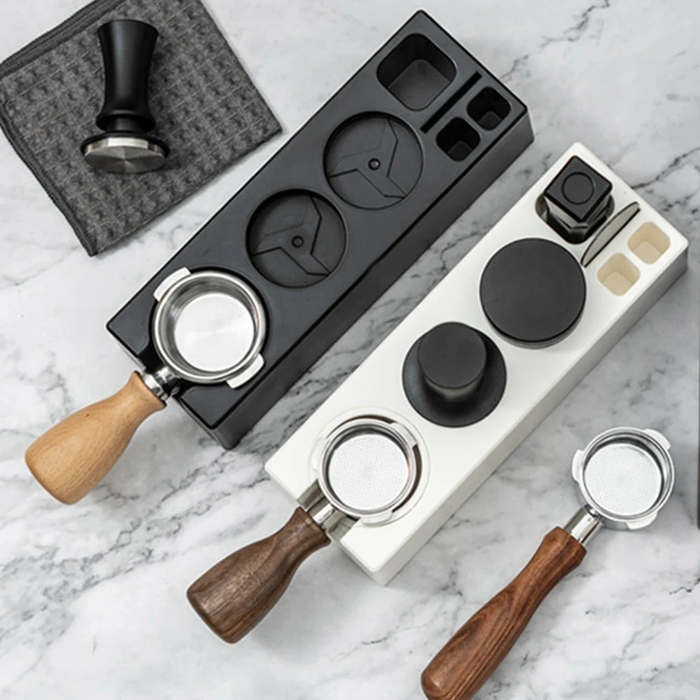 ABGG-51-58Mm ABS Coffee Filter Tamper Holder Coffee Knock Box Espresso Tamper Mat Stand Cafe Tools Coffee Accessories