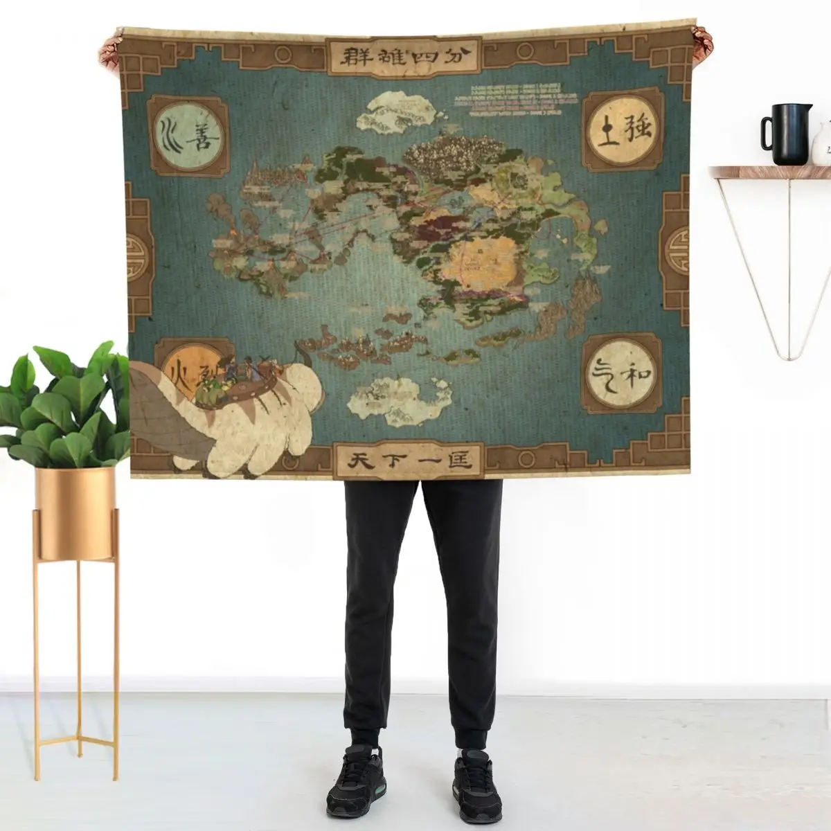 

Avatar the last air bender map Throw Blanket Anti Shedding Soft Fuzzy Blanket for Home