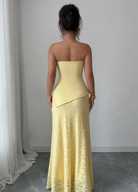 

Women's Dress 2025 Autumn/winter New Fashion Casual Elegant Style Sexy Strapless Bag Buttocks Long Skirt Dress Women's Clothing