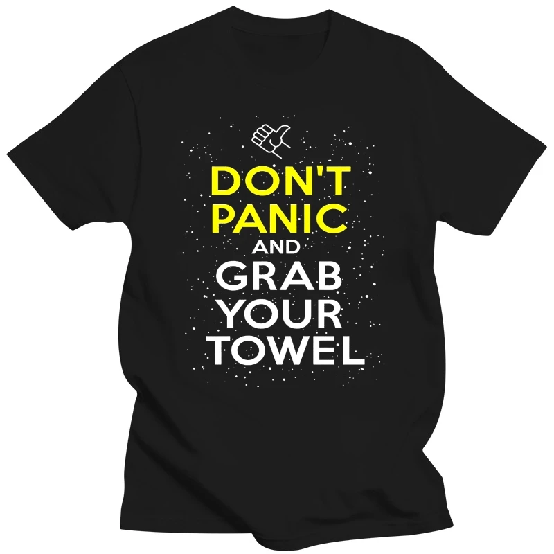 Hitchhiker Guide To The  Don't Panic T-shirt All Sizes(1)