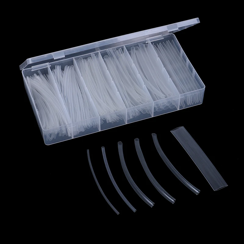 【LM】150Pcs Clear 1.5mm 2.5mm 3.0mm 5.0mm 6.0mm 10.0mm 2:1 Heat Shrink Tubing Polyolefin Transparent Tube Sleeving