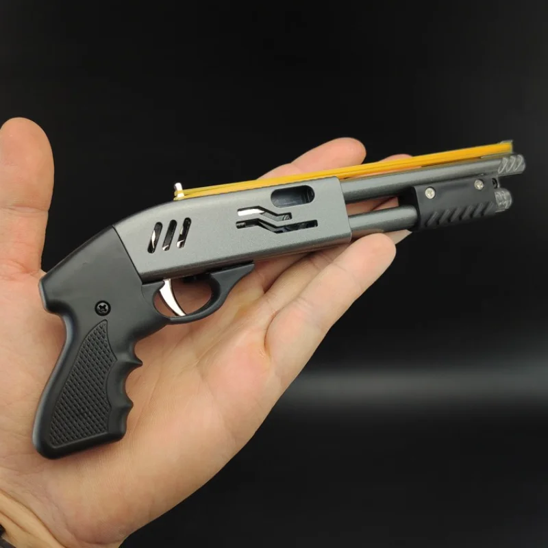 Mini Metal Shotgun Model 8 Consecutive Shot Alloy Rubber Band Gun Miniature Model Ornamental Toys Soft Bullet Guns Factory Sales