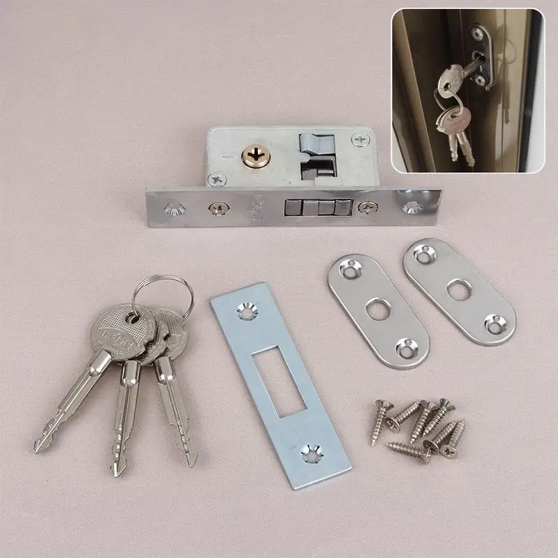 Invisible/Mortise Lock Pull Gate Hook Lock Alloy Lock For Framed Glass Door Strong Durable Hardware